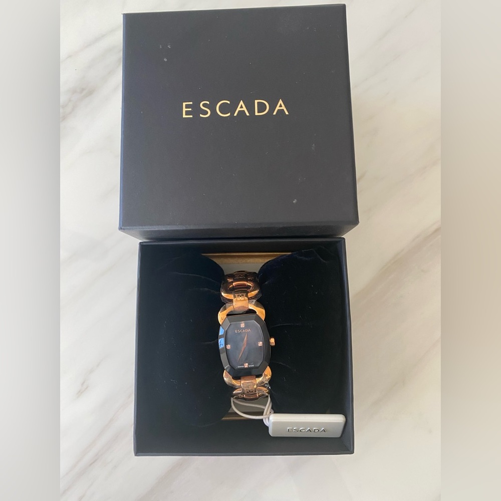 ESCADA Women's Swiss Charlene Diamond Accent Rose Gold Ion-Plated Watch